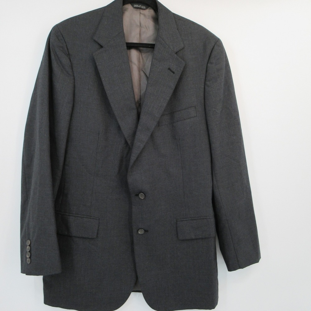 Polo University Club Ralph Lauren Mens Gray Virgin Wool Blazer Sport Coat USA